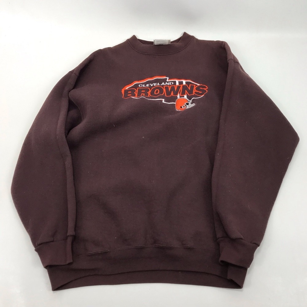 CLEVELAND BROWNS Sweatshirt Crew Neck VINTAGE Men's L PUMA Sewn Logo